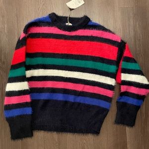 NWT Striped Fuzzy Sweater